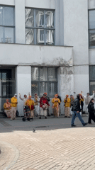 Hare Krishna group gathers in decorated Yekaterinburg square