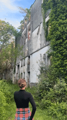 Visitors document abandoned ruins and spring flowers in Abkhazia