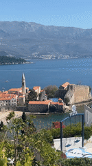 Tourist captures scenic views of Budva coastline, Montenegro