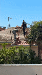 Roof repair work underway in Bar, Montenegro