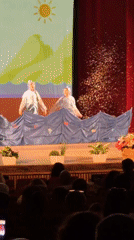 School children perform theatrical show in Pavlikeni, Bulgaria