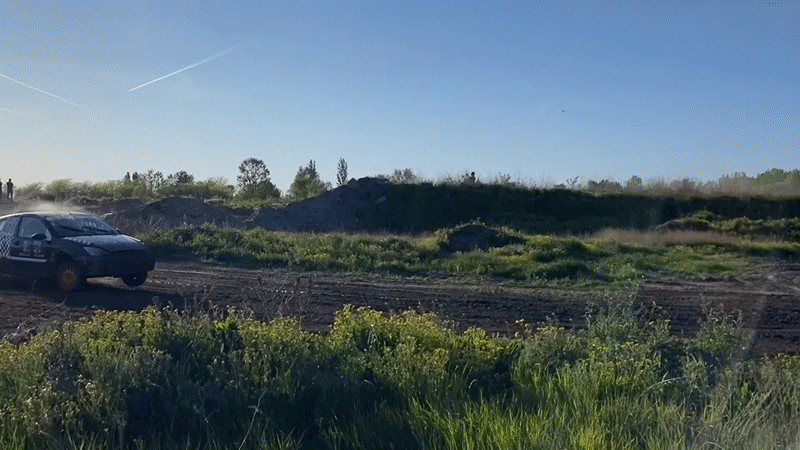 Rally cars compete in dirt track race in Serbia