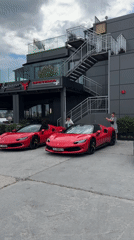 Luxury Ferrari pair draws photographers at Varna cafe