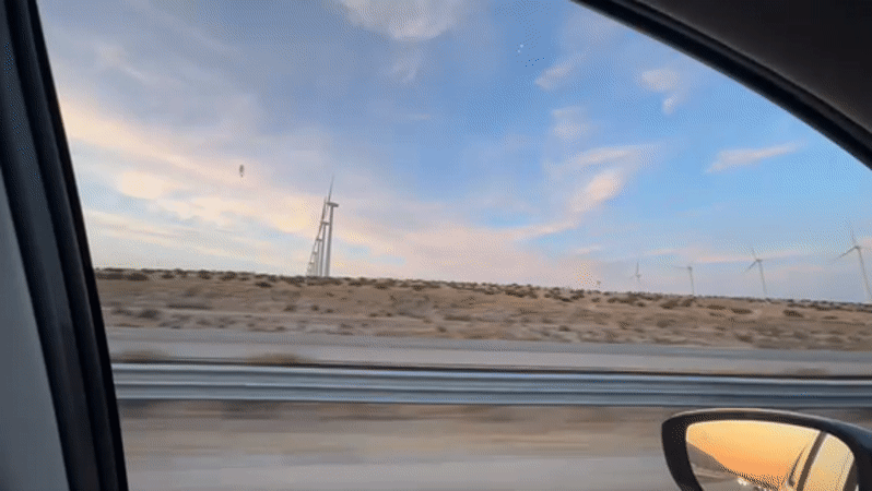 Late night highway travel documented in Palm Springs