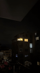 Nighttime balcony views captured in Burgas, Bulgaria with lightning