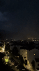 Storm moves over Budva on a summer night