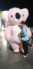 Giant pink koala mascot spotted in Da Lat Vietnam