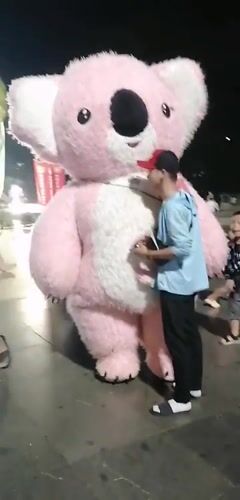 Giant pink koala mascot spotted in Da Lat Vietnam