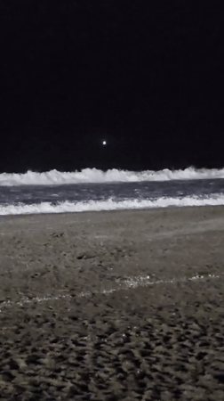 Nighttime scenes captured in Iquique showing 2027 countdown clock