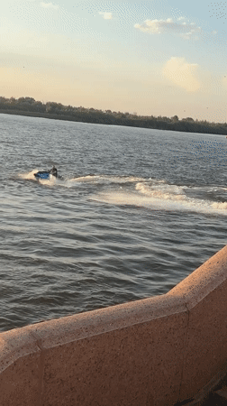 Astrakhan's Volga embankment buzzing with jet skis, dancing, and fountains