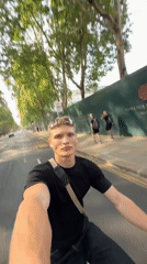 Scooter ride through London streets on a July afternoon