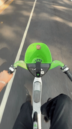 Scooter ride through London streets on a July afternoon