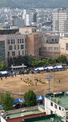 School sports day held on dirt field in Daegu