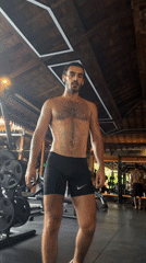 Man recorded exercising at gym in North Kuta, Indonesia