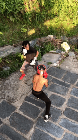 Outdoor boxing training session captured in Haini, India