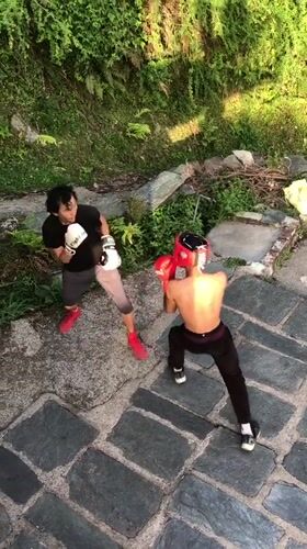 Outdoor boxing training session captured in Haini, India