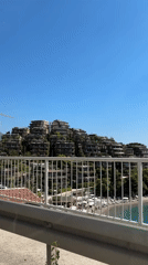 Beach life and hillside development observed in Budva