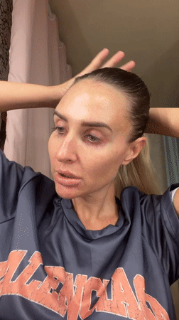 Evening skincare and grooming routine in a Novosibirsk bathroom