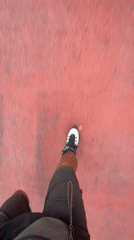 Inline skating a park path with a wildlife detour