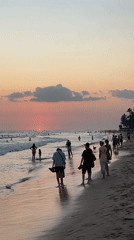 Sunset beach scenes with volleyball game in Kathaluwa, Sri Lanka