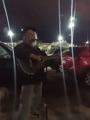 Late-night acoustic set in an Arica parking lot
