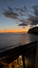 Sunset time-lapse captured over Funchal beach, Portugal