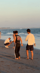 Golden hour beach life in North Kuta, Bali