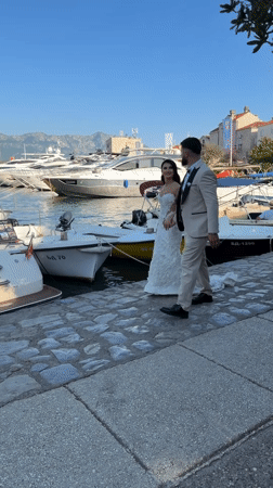 Wedding celebration and coastal life documented in Budva, Montenegro