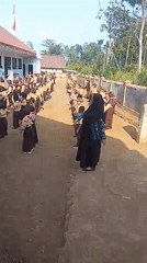 Scout students drill and break for lunch at Betek school