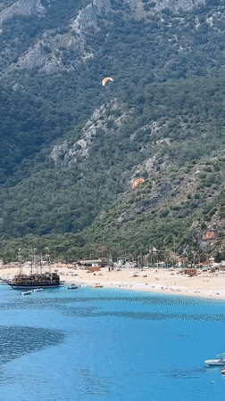 Tourist activity documented at Ölüdeniz beach, Fethiye Turkey