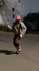 Traditional street dancing and costumed performers in Arica at night