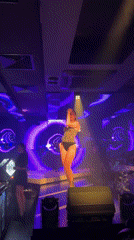 Woman performs dance routine at Blagoevgrad nightclub
