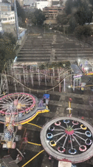 Night view of illuminated fairground captured from La Paz cable car