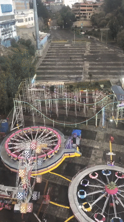 Night view of illuminated fairground captured from La Paz cable car