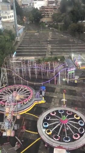 Night view of illuminated fairground captured from La Paz cable car