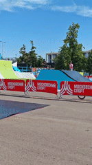 BMX freestyle session at a Moscow Sport branded skatepark