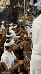Traditional Balinese ceremony features Barong performers, gamelan music in Kuta