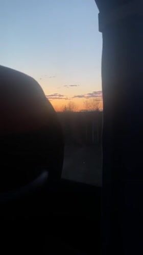 Sunset observed from vehicle in Kozulka, Russia