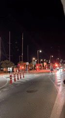 Flares and crowds fill Dénia's streets during nighttime celebration
