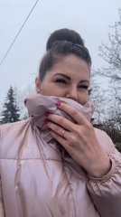 Woman photographed with car trouble in snowy Russian village