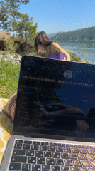 Outdoor DJ session and riverbank gathering in Krasnoyarsk region