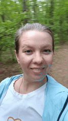 Woman smiles for camera in Chaikovsky, Russia