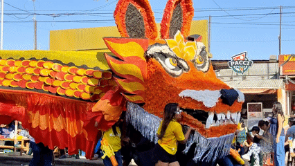 Traditional street parade and festival celebration in Tacna Peru