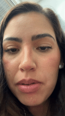 Woman films casual video segments with pet dog in Mexico