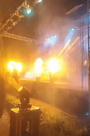 Nighttime performance event illuminates Kalamassery with stage lights, decorations