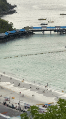 Aerial footage captures typical beach day in Pattaya