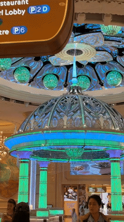 Early morning documentation of Galaxy Crystal Lobby's ornate interior
