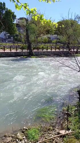 Tourist captures river scenes and selfie in Antalya Turkey
