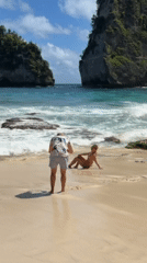 Morning beach scenes captured on Nusa Penida's scenic coastline