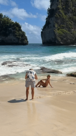 Morning beach scenes captured on Nusa Penida's scenic coastline